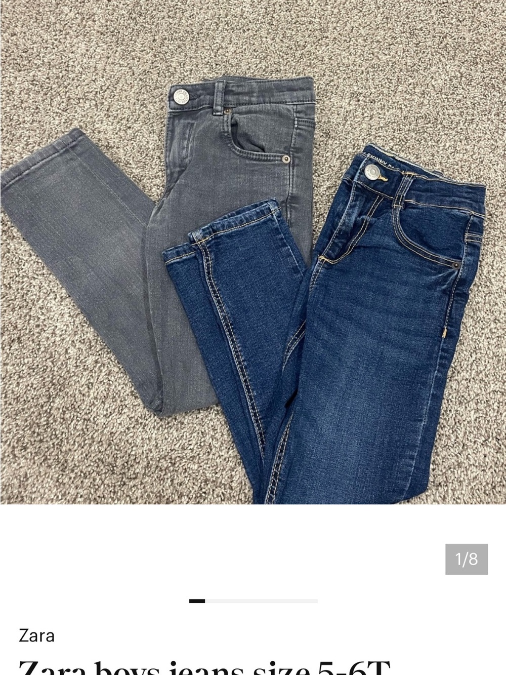 Zara Skinny Jeans Duo - Gray and Dark Blue